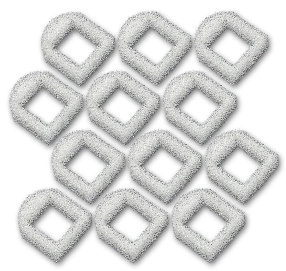 Zanyzap 12 Foam Pre-Filters for Drinkwell Stainless Steel 360, Lotus, Avalon, Pagoda Water Bowl (White)